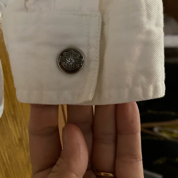 HARLEY DAVIDSON MENS WHITE DENIM XL - Picture 5 of 8